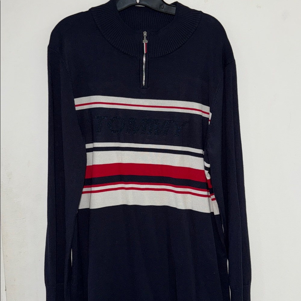 Tommy Hilfiger Navy and Red Striped Dress